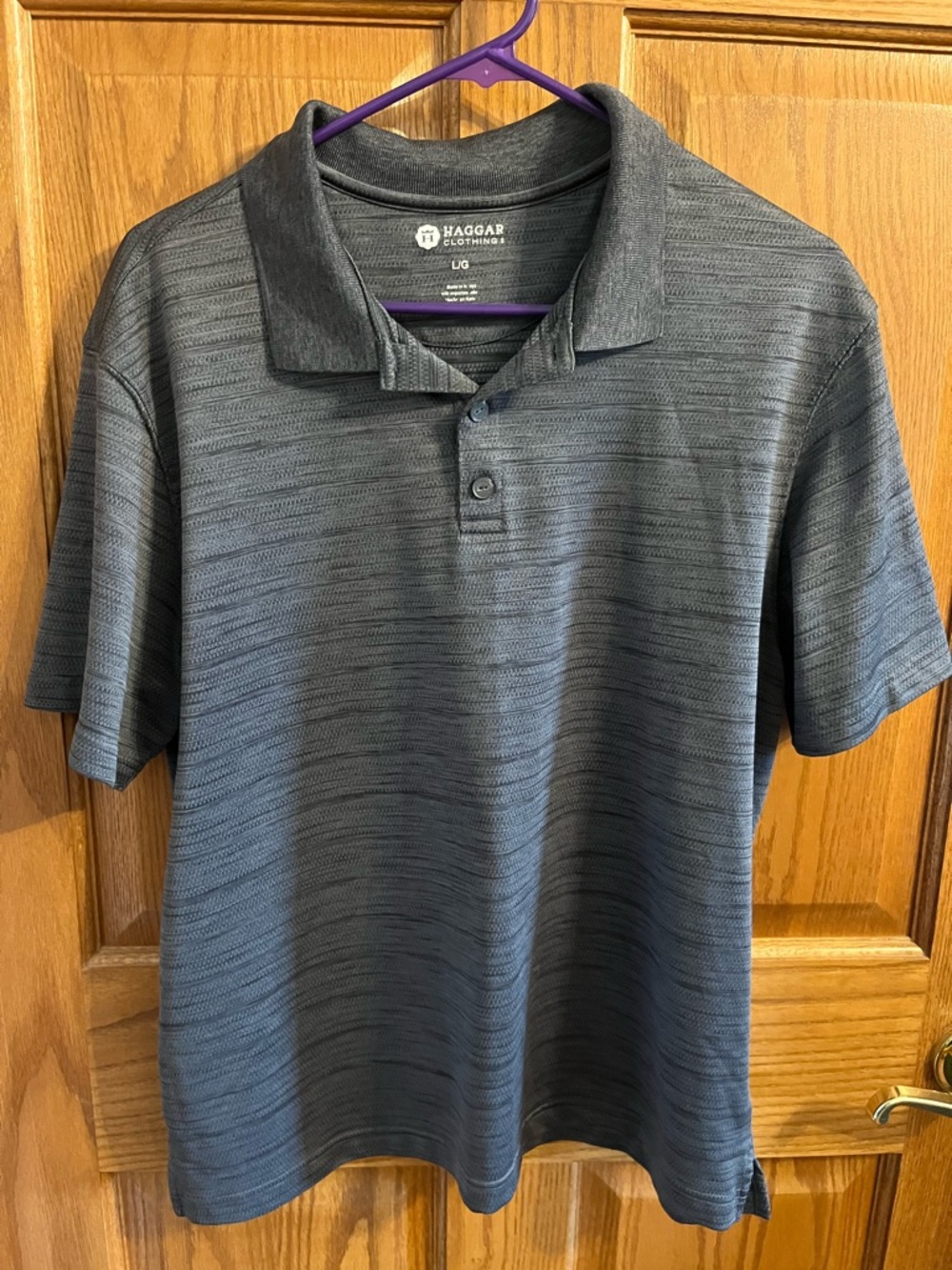 Haggar Men's Gray Short-Sleeve Polo Shirt Golf